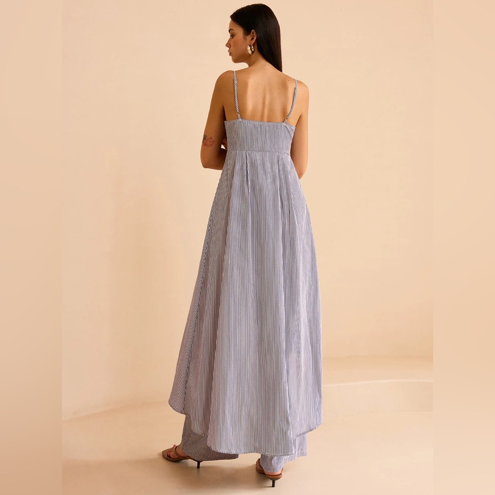 Commense Striped Long Cami Top and Wide-Leg Pants Set - Picture 6 of 15